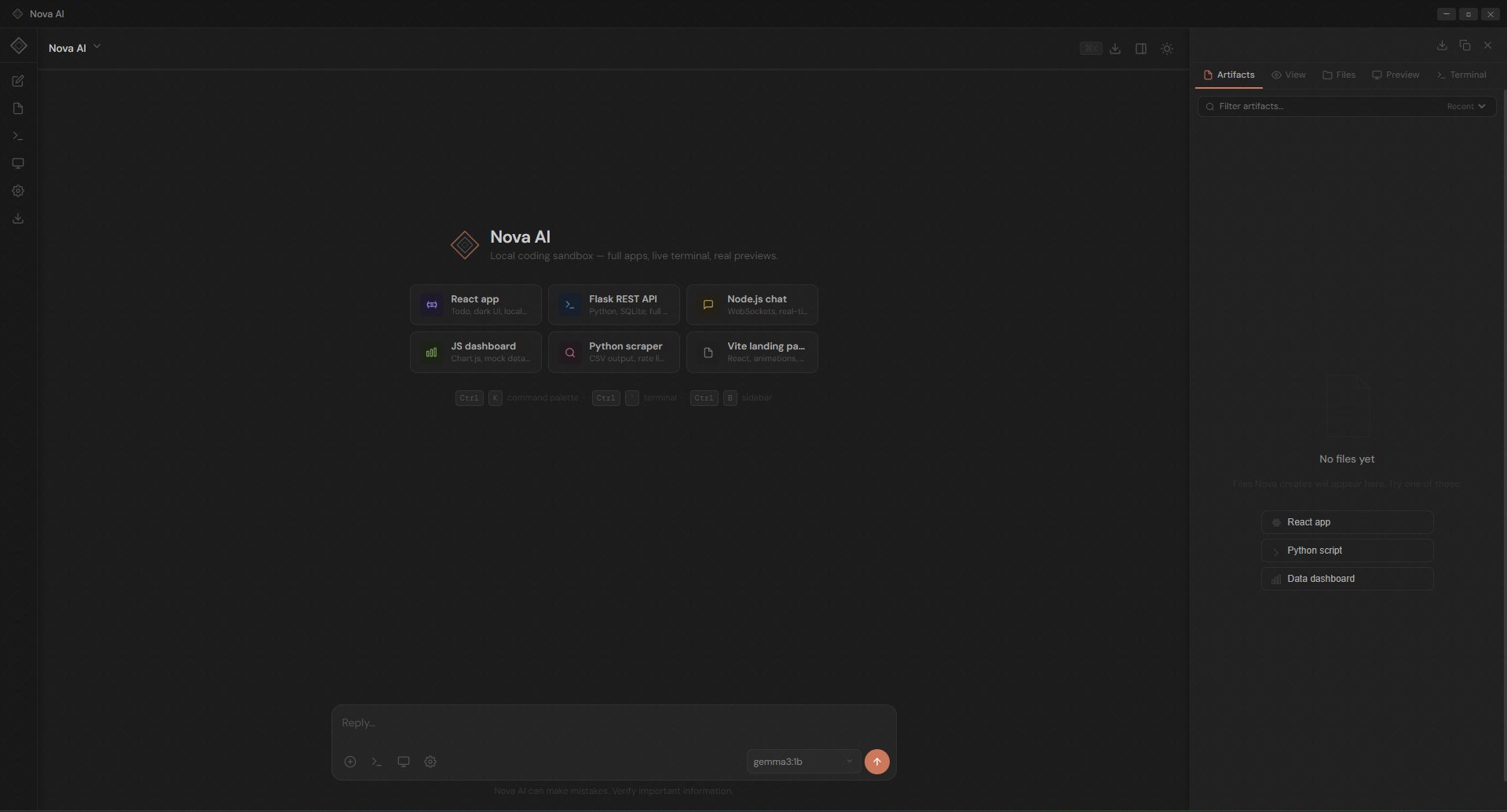 Nova AI — Local AI Coding Sandbox