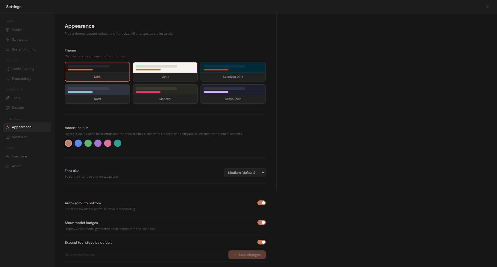 Appearance Settings