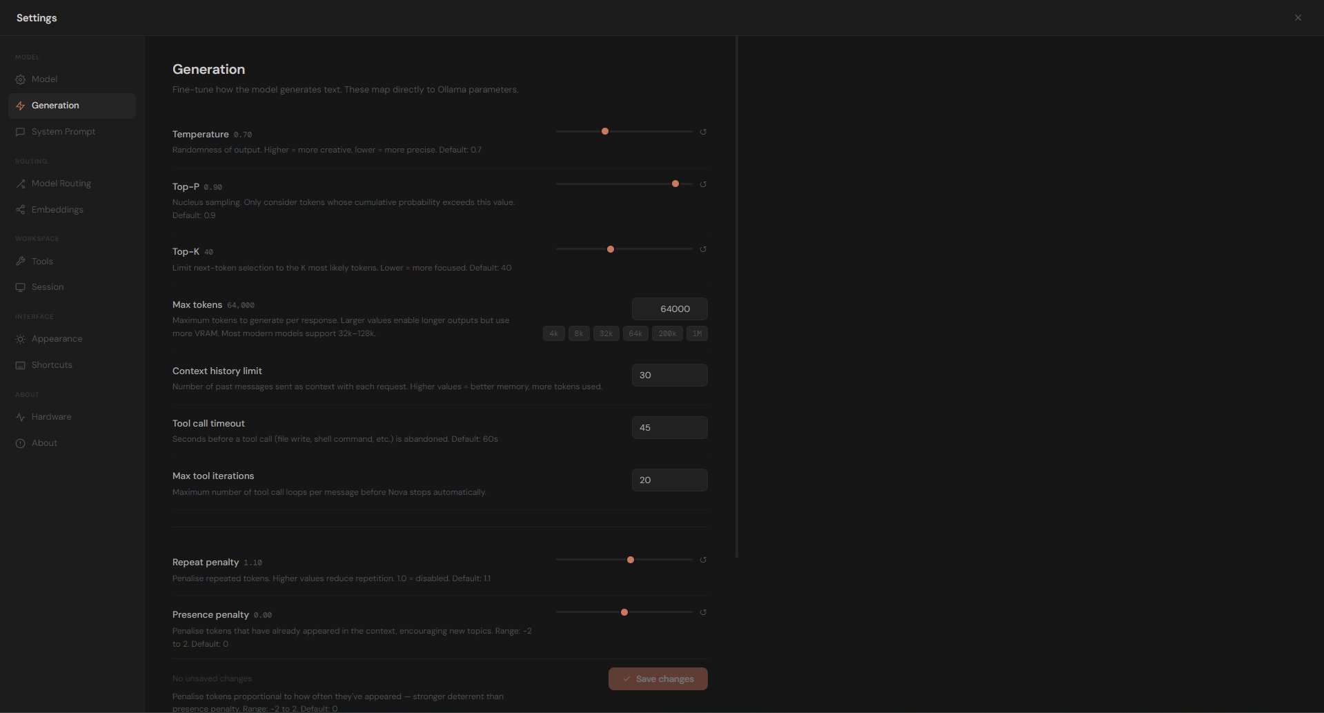 Generation Settings
